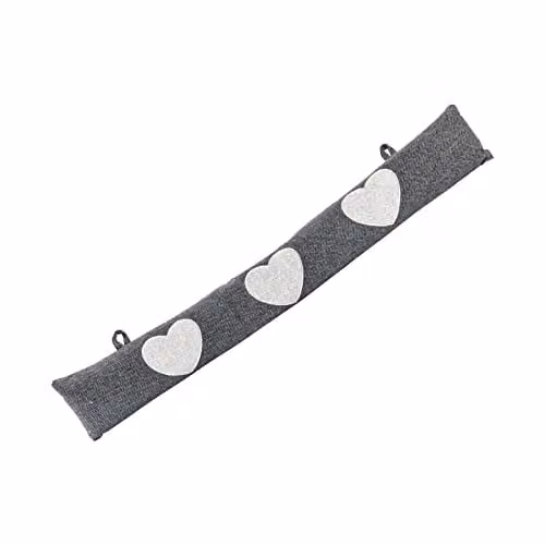 Nicola Spring Grey Heart Herringbone Draught Excluder, 78.5 cm