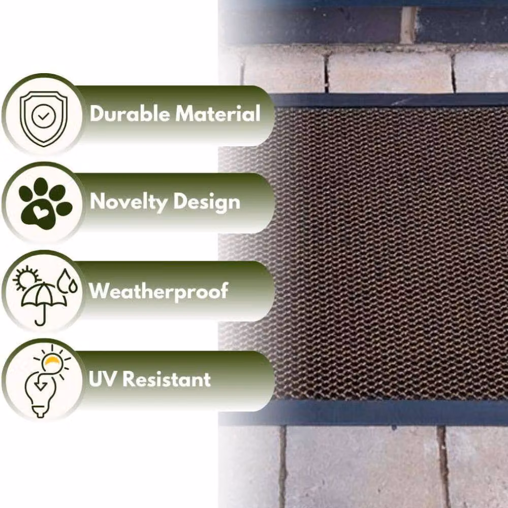 Marco Paul Non-Slip Weatherproof Rectangular Door Mat in Brown, W: 60 cm, D: 40 cm – 5