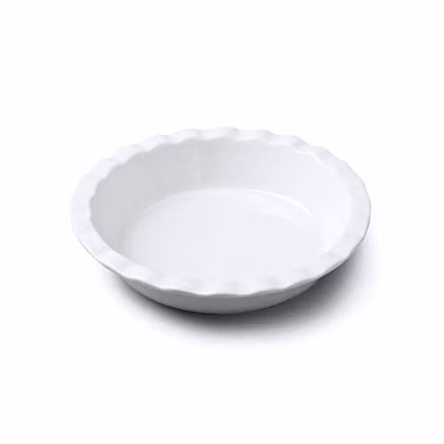 WM Bartleet & Sons 1750 White Porcelain Round Pie Dish with Crinkle Rim, Diameter: 20 cm – 1