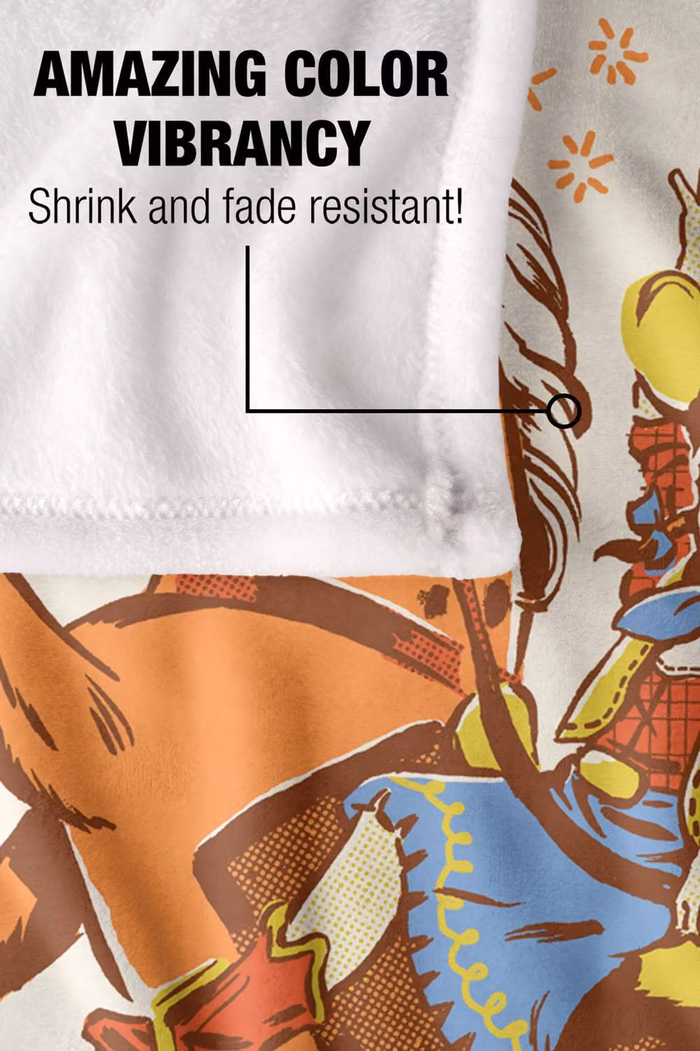 Steven Rhodes On My High Horse Multicolour Super Soft Fleece Throw Blanket W/D/H: 152 x 127 cm – 3