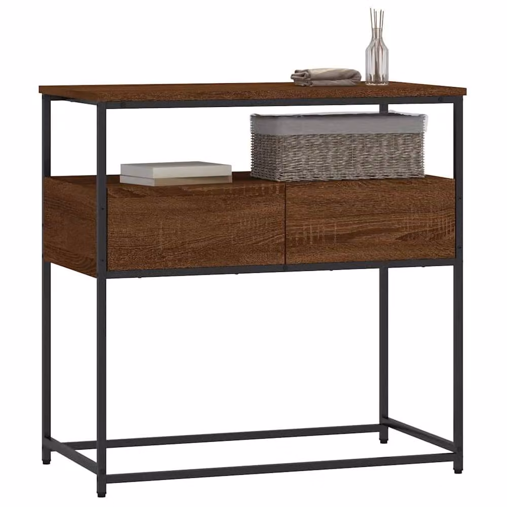 Berkfield Home Brown Oak Console Table, W/D/H: 75 x 40 x 75 cm – 3