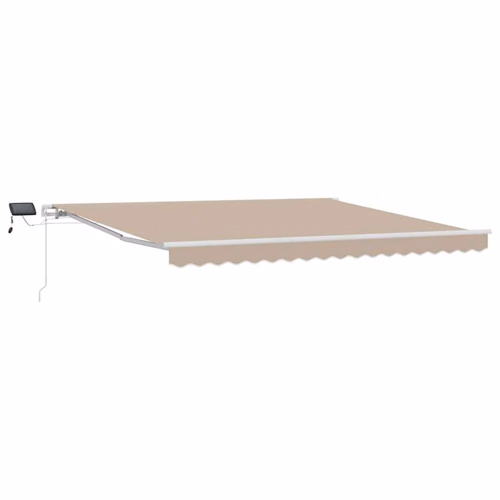 Berkfield Home Manual Retractable Awning with LED in Beige, W/D: 400 x 300 cm – 3