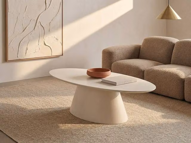 Vente-unique ANTELADA MDF Coffee Table, Beige, W/D/H: 60 x 40 x 25 cm