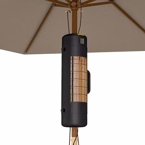 Outsunny Electric Parasol Mounted Patio Heater in Black with Carbon Fibre Element – 1
