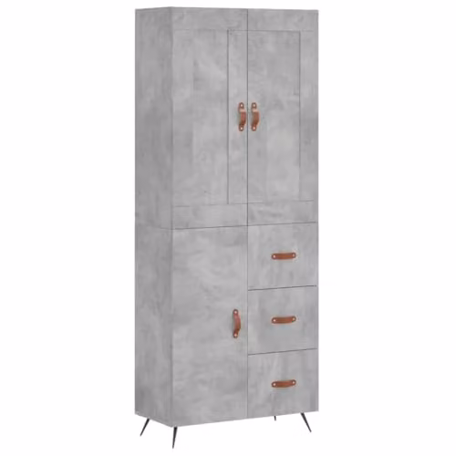 vidaXL Industrial Style Highboard Sideboard in Concrete Grey, featuring Drawers and Doors for your Living Room or Home Office