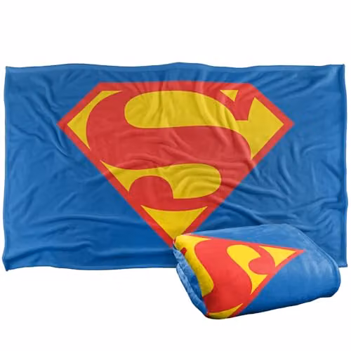 Warner Bros. Superman Shield 1993 Super Soft Fleece Throw Blanket, Multicolour, W: 91.44 cm x D: 147 cm
