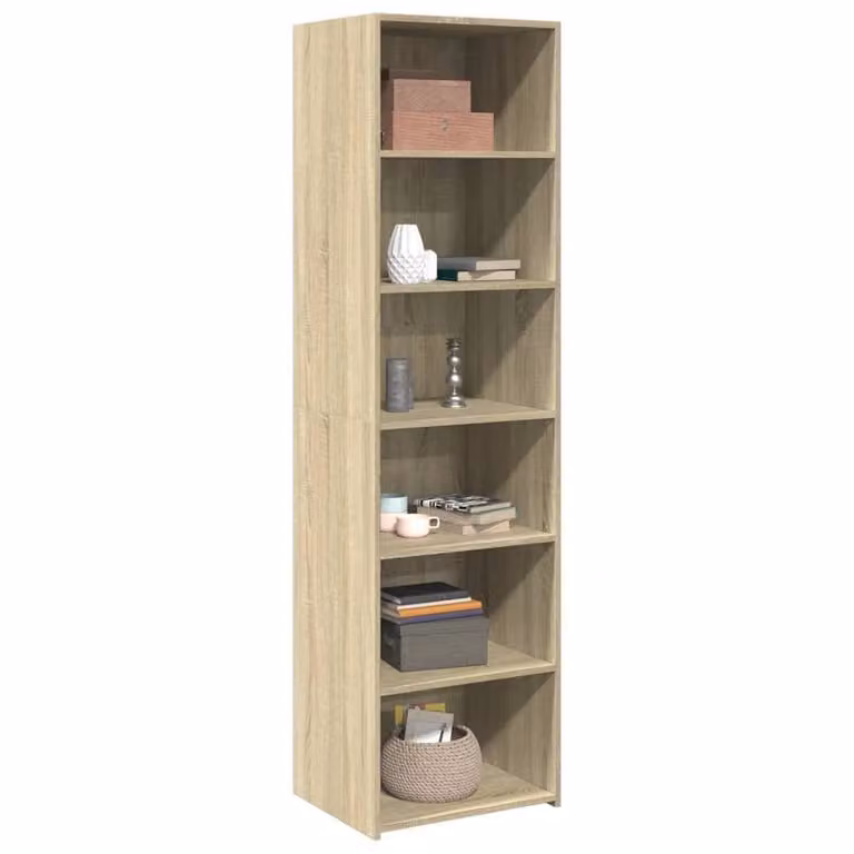 Berkfield Home Sonoma Oak Highboard in Light Brown, W/D/H: 50 x 41 x 185 cm