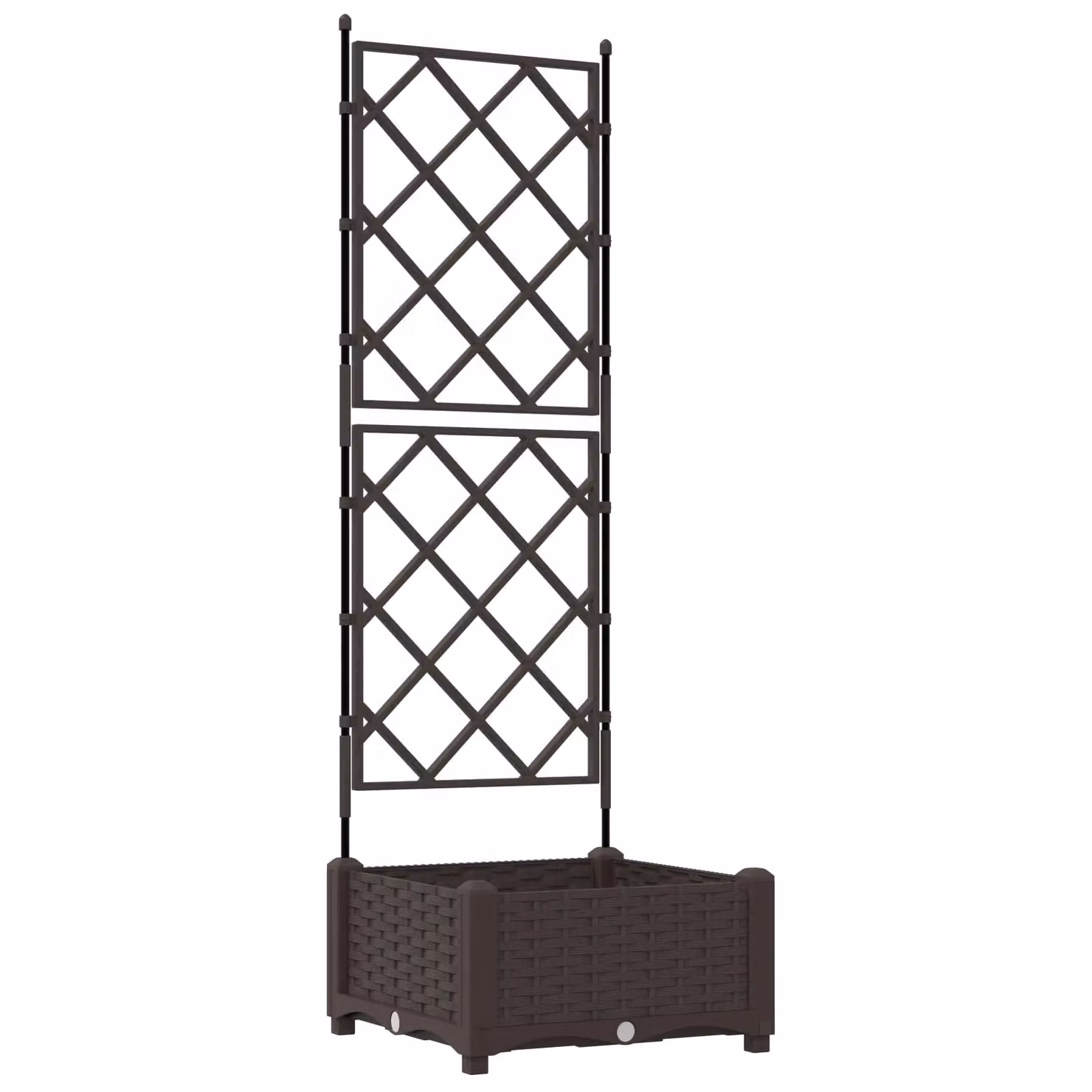 Berkfield Home Garden Planter with Trellis, Brown, W/D/H: 40 x 40 x 125 cm – 2