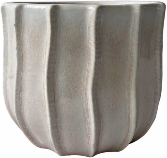 KDMD Hortus Porto Ceramic Tabletop Flower Pot, Cream Pink, 2 Pack, W: 12 cm, D: 11 cm, H: 11 cm – 1