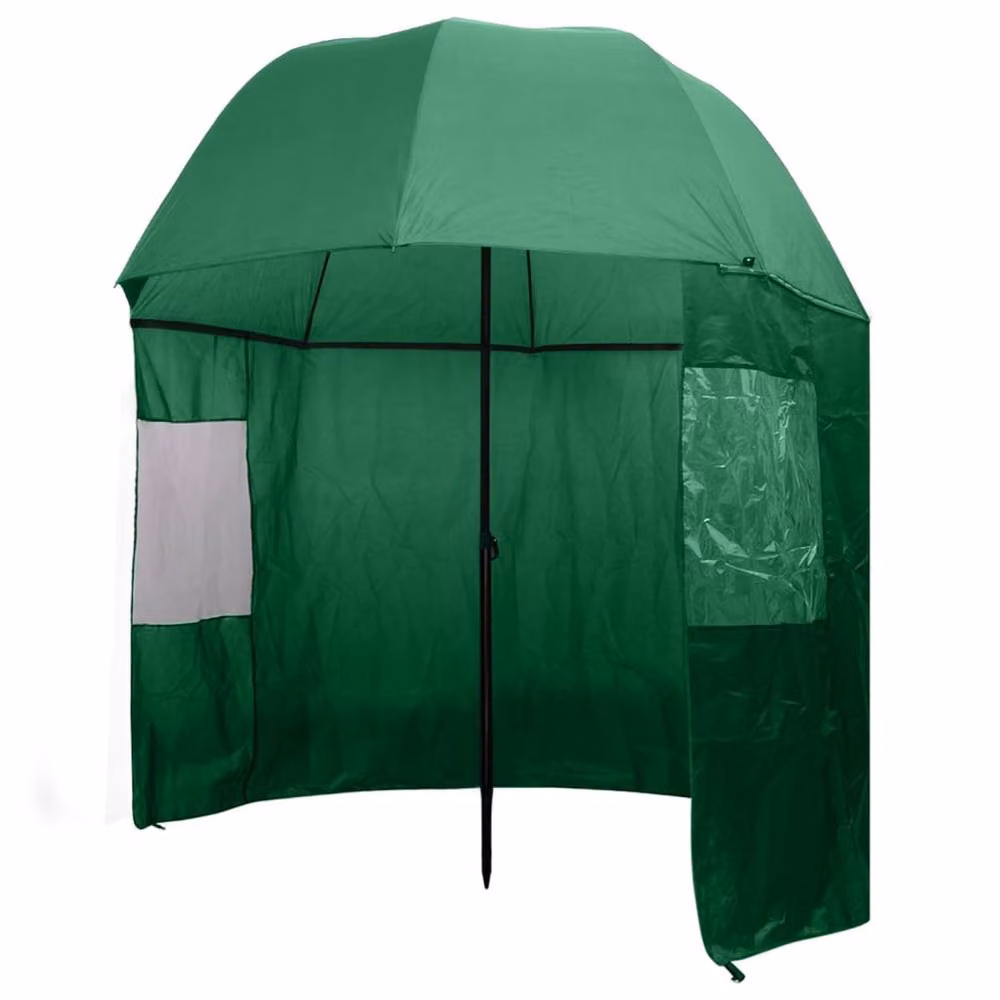 Berkfield Home Durable Fishing Umbrella in Green, W: 300 cm, D: 240 cm – 2