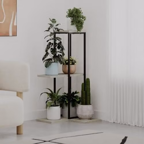 Decortie Vetra Modern 3-Tier Display Shelf in Beige, Height: 90 cm – 1