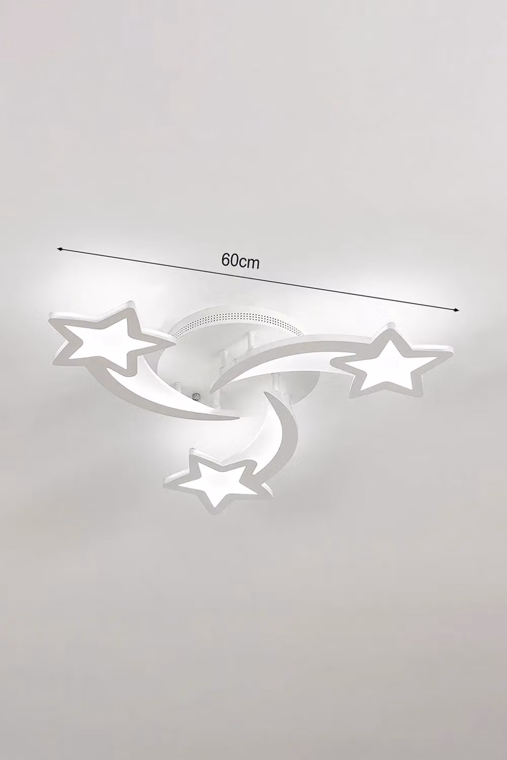 Living and Home Stars 3-Light Modern Star LED Ceiling Light in White with Cool White Light – 3