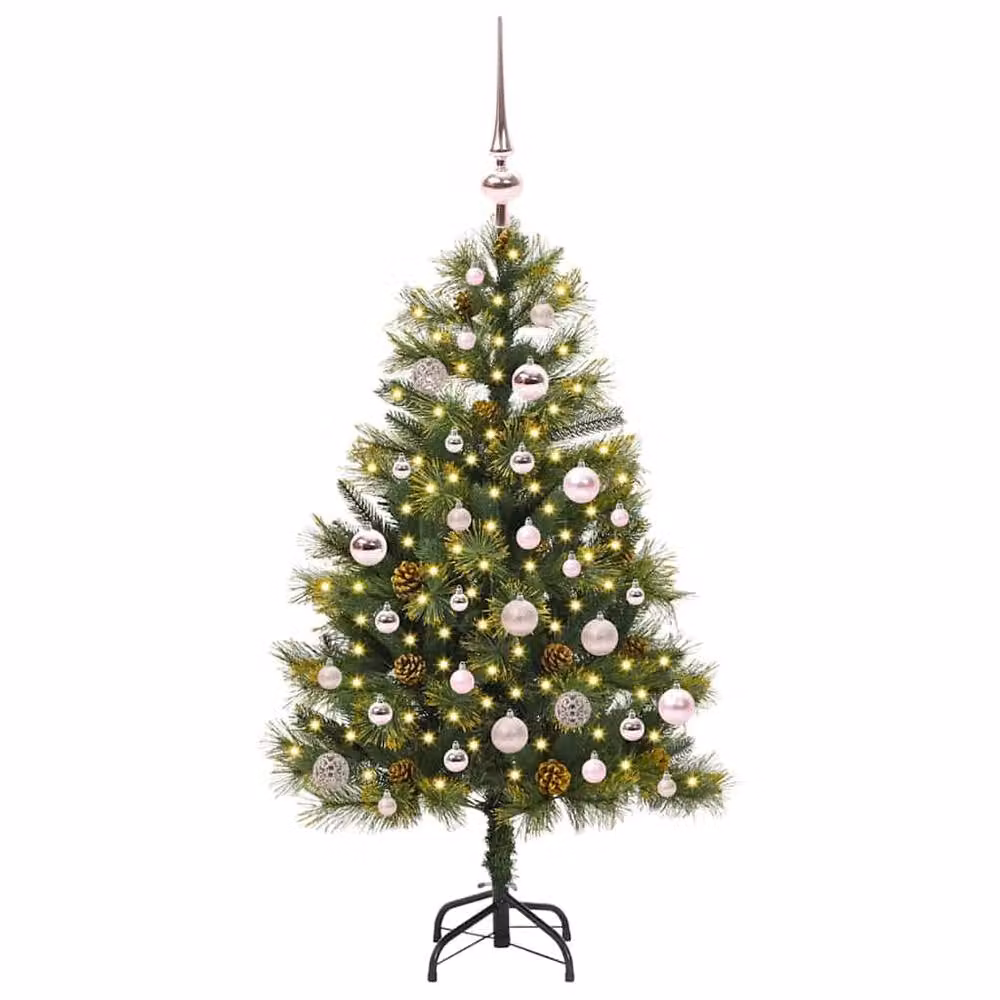 Berkfield Home Artificial Hinged Christmas Tree with Cones, Green, Height: 150 cm – 2