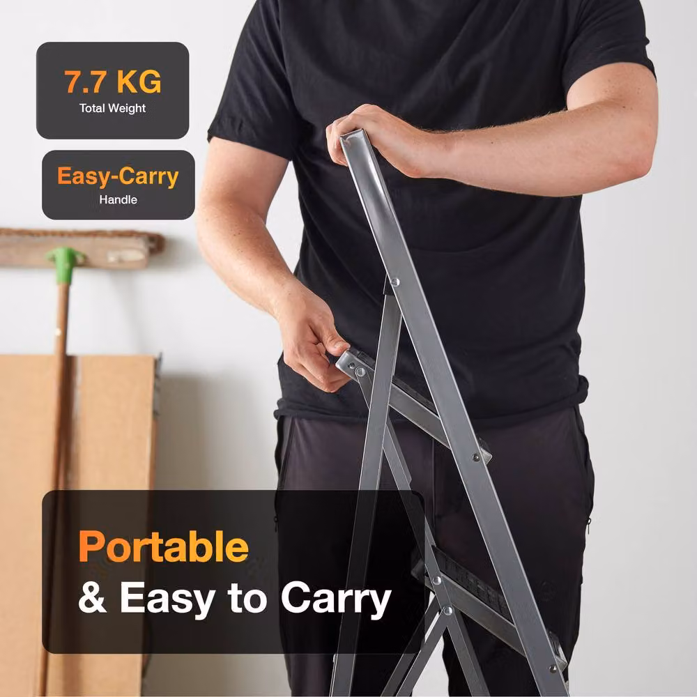 MasterWorx 4 Step Ladder in Grey, Height: 126.5 cm – 3