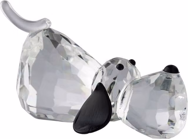 Galway Crystal Hound Dog Figurine in Clear Glass