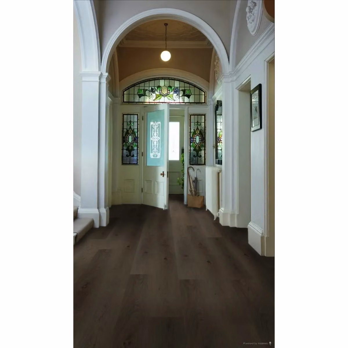 Vinyl Flooring UK Colonia Glue-Down Luxury Wood-Look Vinyl Tiles, 15 Planks, Dark Brown, Covers 3.37sqm – 4