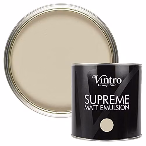 Vintro Luxury Matt Emulsion Multi Surface Paint in Pebble Beige, 2.5L