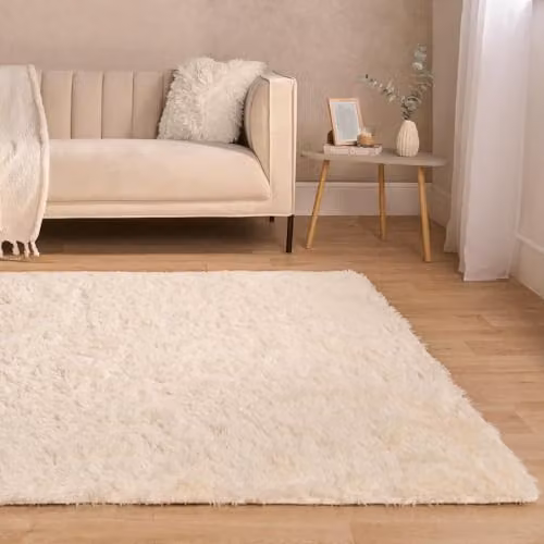 OHS Sienna Fluffy Shaggy Rug in Beige, W/D: 160 x 230 cm – 2