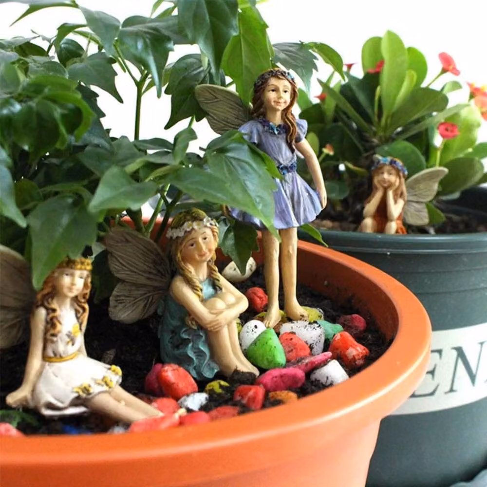 KORVIXA 6-Piece Set of Multicolour Fairy Garden Miniature Figurine Accessories – 3