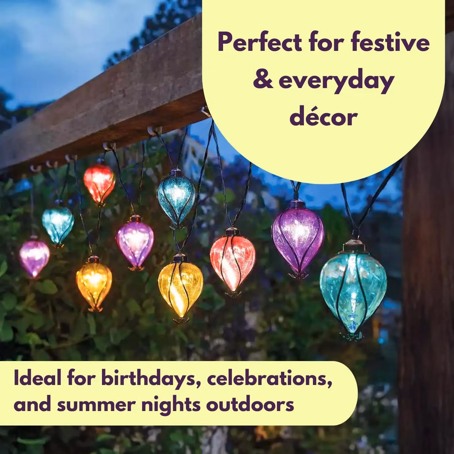 Marco Paul Solar Rainbow Balloon String Lights, Multicolour, 4.7m – 6