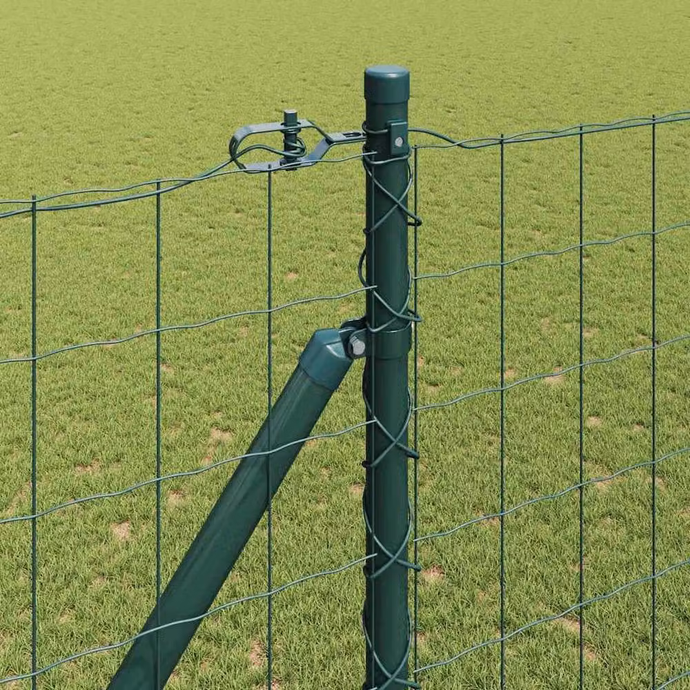 Berkfield Home Euro Fence with 7 Spike Posts, Galvanised Steel, Green, W: 10 m, H: 1.5 m – 3