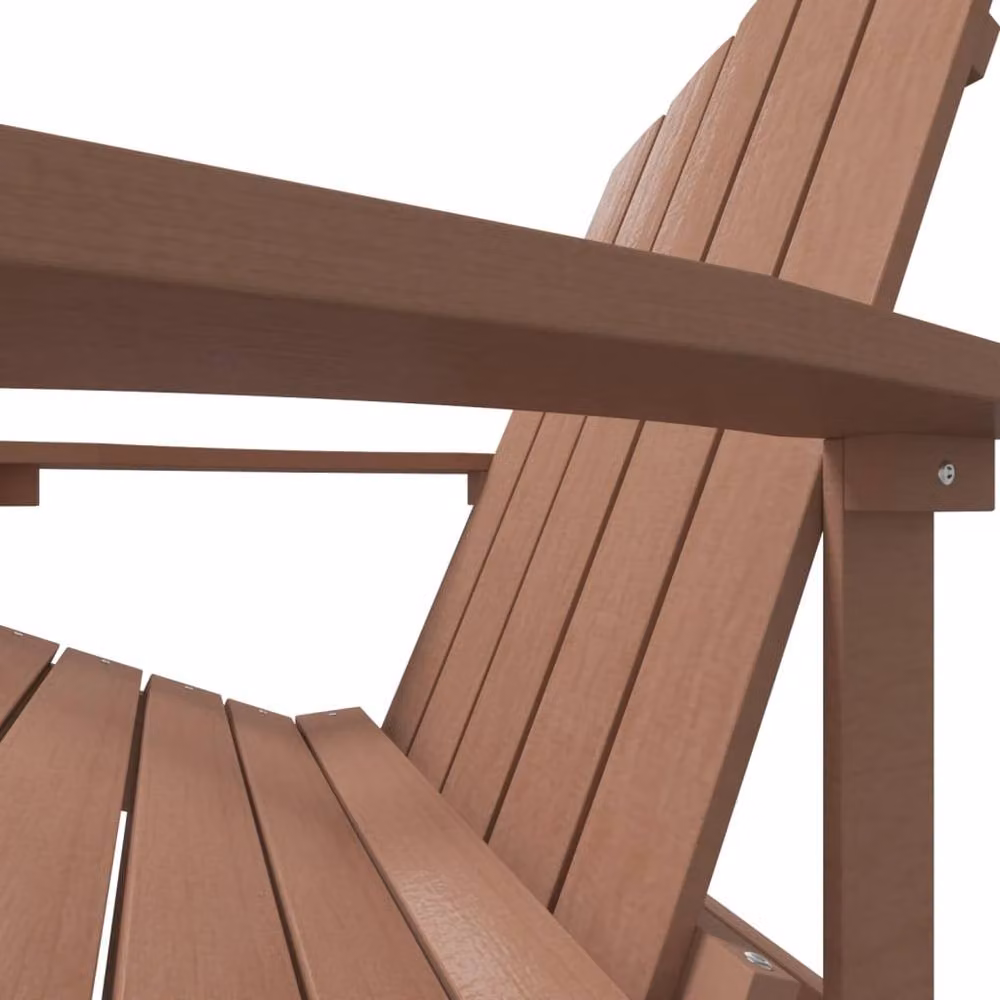 Berkfield Home Garden Adirondack Chair in Brown HDPE Composite Plastic – 4