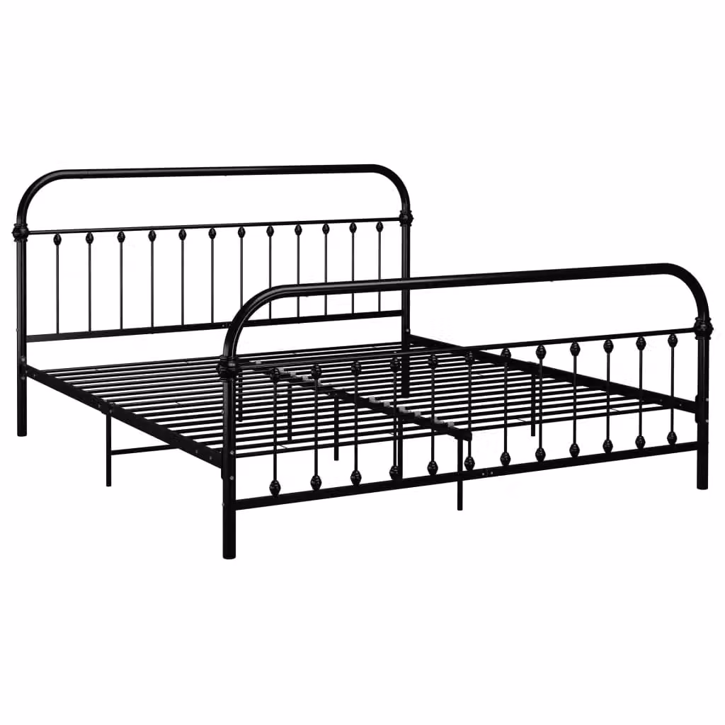 Berkfield Home Black Metal Super King Bed Frame W: 180 cm, D: 200 cm – 2