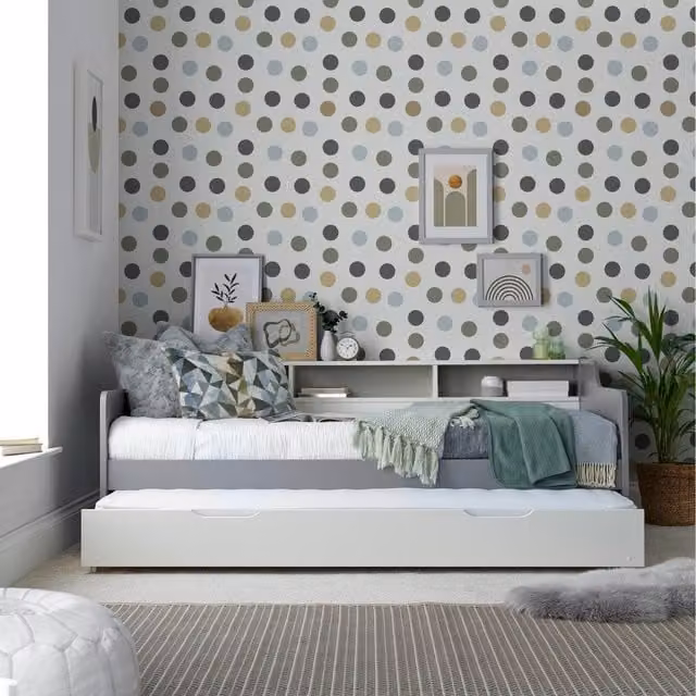 Bedmaster Tyler Grey and White Guest Bed with Trundle and Drawers