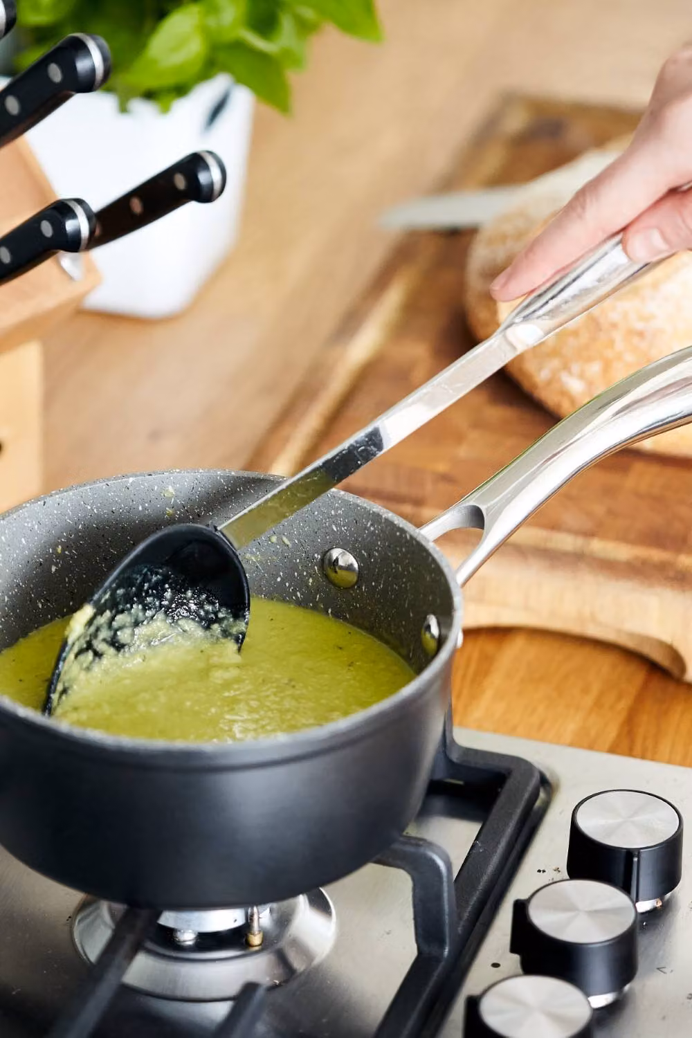 Stellar Rocktanium Non-Stick Saucepan with Glass Lid, Metallic Silver, 1L, 16cm – 1
