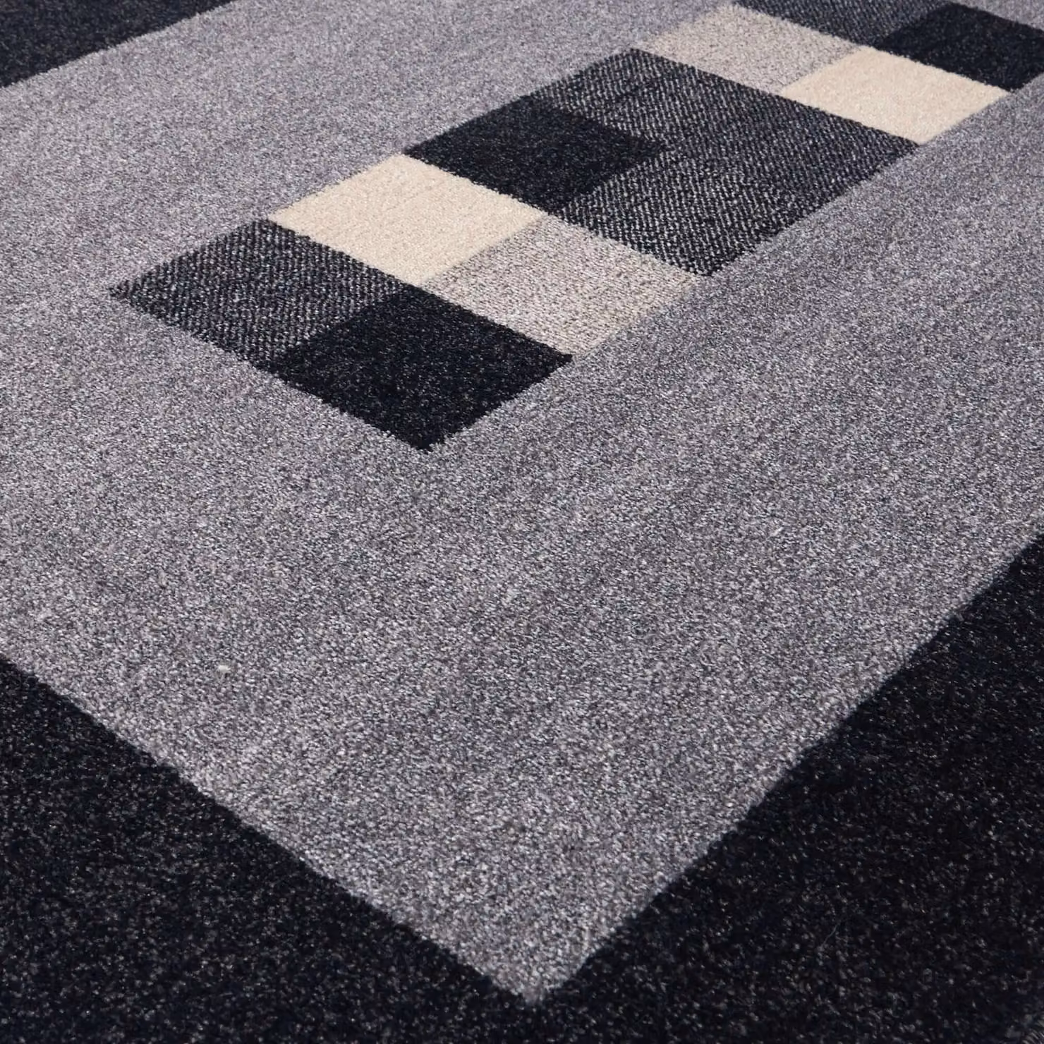 THE RUGS Modern Geometric Area Rug in Grey and Black, W: 80 cm, L: 150 cm – 3