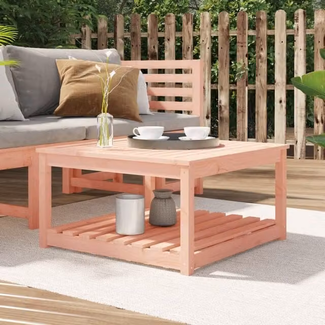 Berkfield Home Garden Table in Brown Solid Douglas Wood W/D/H: 82.5 x 82.5 x 45 cm – 1
