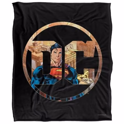 Superman DC Silky Touch Super Soft Fleece Throw Blanket, White, W/D/H: 152 x 127 cm