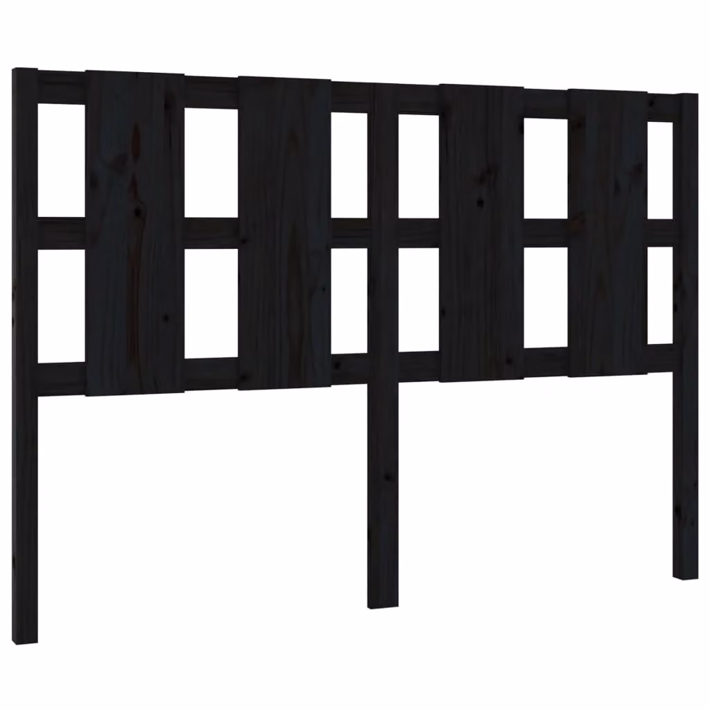 Berkfield Home Rustic Solid Pine Bed Headboard in Black, W: 125.5 cm, D: 4 cm, H: 100 cm – 2