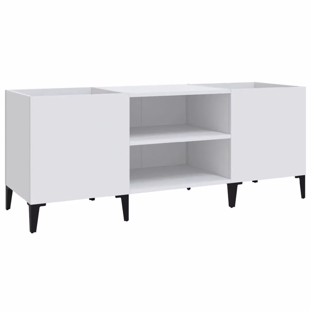 Berkfield Home Record Cabinet in White, W/D/H: 121 x 38 x 48 cm – 2