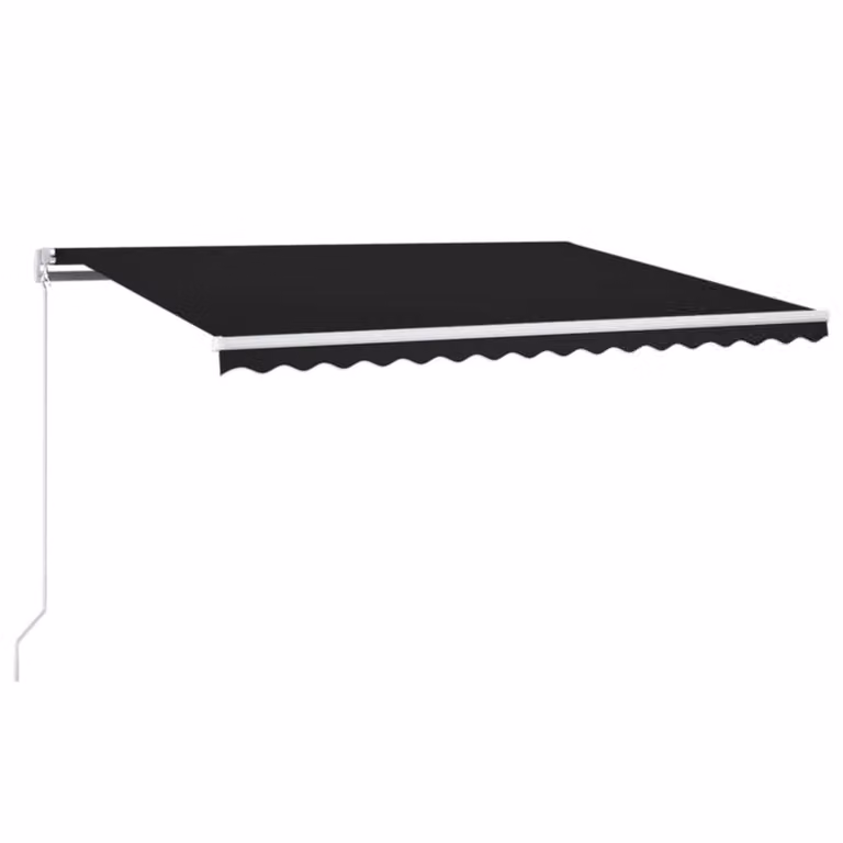 Berkfield Home Manual Retractable Awning with LED, Anthracite and Black, W: 400 cm, D: 350 cm