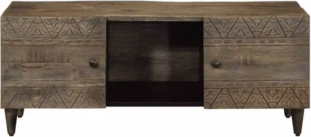 Berkfield Home Mango Wood Coffee Table, Light Grey, W: 100 cm, D: 54 cm, H: 40 cm – 1
