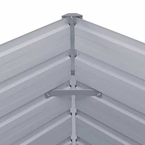 vidaXL Raised Garden Bed in Grey Galvanised Steel, W/D/H: 100 x 100 x 45 cm – 4