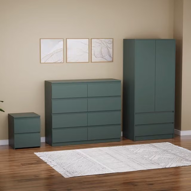 Vida Designs Denver Bedroom Set in Green – 1