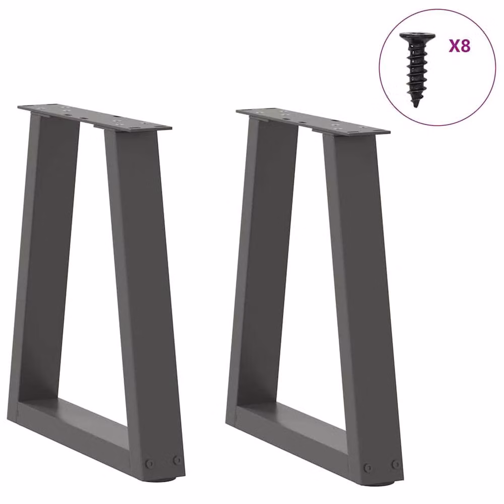 Berkfield Home V-Shape Dining Table Legs, 2 Piece Steel Set in Anthracite, W: 28 cm, H: 42-43.3 cm – 2