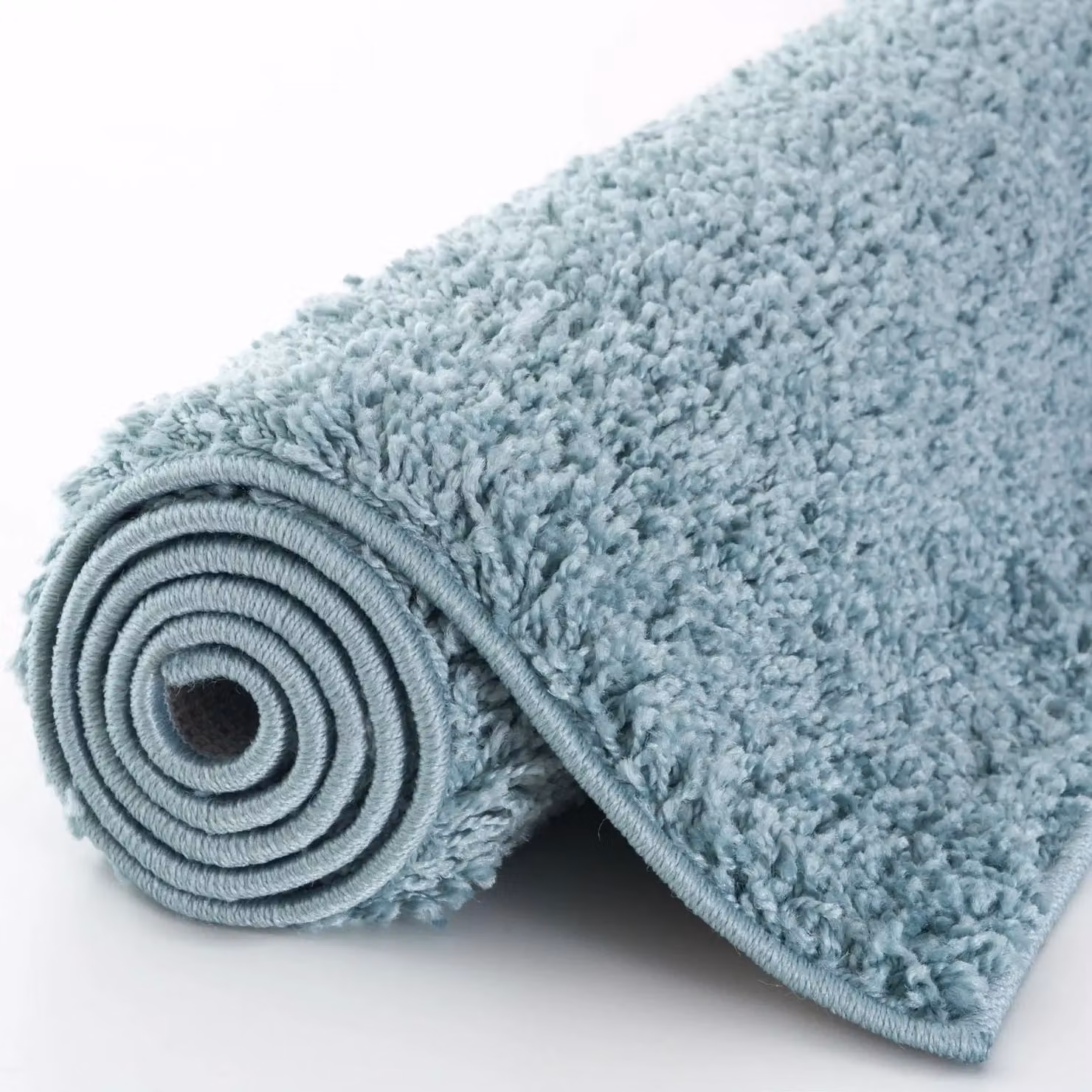 THE RUGS Soft Plain High Pile Shaggy Rug for Living Room or Bedroom in Duck Egg Blue, W: 160 cm, L: 230 cm – 2