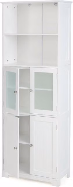 Costway White Freestanding Bathroom and Kitchen Pantry Storage Cabinet, Height: 163 cm – 1