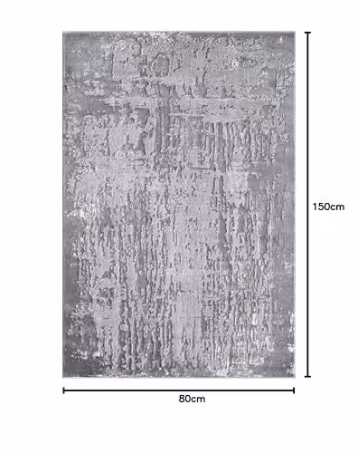 Serdim Rugs Grey Abstract Modern Living Room Area Rug, W: 80 cm, L: 150 cm – 2