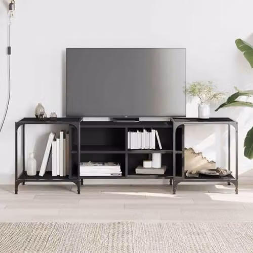 vidaXL Industrial Style TV Cabinet in Black, W/D/H: 153 x 37 x 37 cm – 2