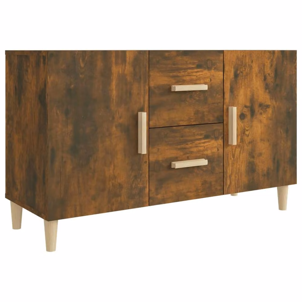Berkfield Home Smoked Oak Sideboard in Brown, W/D/H: 100 x 36 x 60 cm – 3