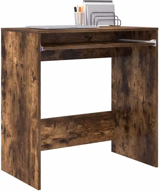 Berkfield Home Modern Computer Desk in Smoked Oak Brown, W/D/H: 100 x 50 x 76 cm