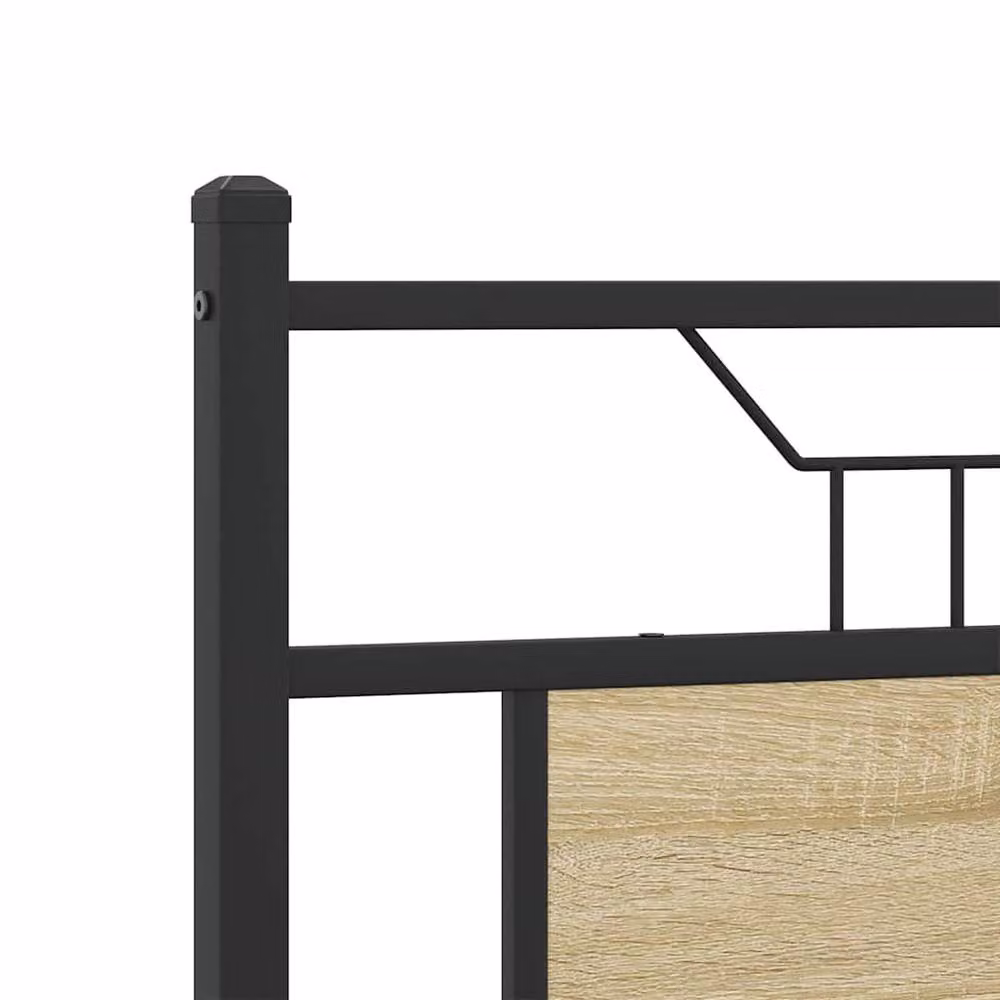 Berkfield Home Sonoma Oak Bed Frame in Black, W/D/H: 140 x 190 cm – 4