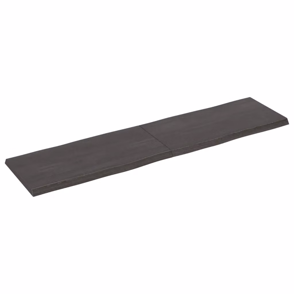 Berkfield Home Table Top Live Edge Solid Wood in Dark Grey and Brown, W: 160 cm, D: 40 cm, H: 2-4 cm – 2
