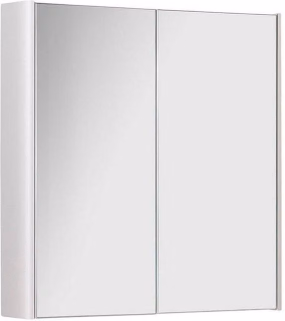 Clifton White Gloss 2 Door Bathroom Mirror Cabinet with Soft Close Hinged Doors