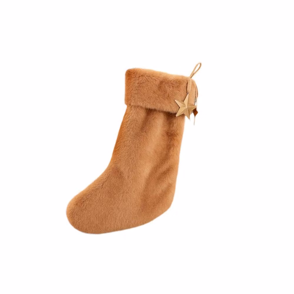 Garden Greatness Brown Faux Fur Hanging Christmas Stocking – 2