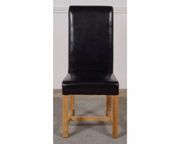 Thats Furniture Dakot Oak Dining Table and 6 Washington Black Leather Chairs W/D/H: 182 x 92 x 109 cm